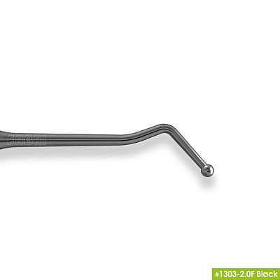 1303-2,0F Black Средняя гладилка с двухугловым штопфером-шариком Ø2.0mm. Эргономичная ручка Ø10mm. Покрытие Black