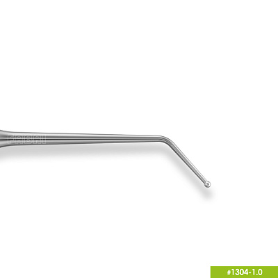 1304-1,0 Удлиненная узкая гладилка с штопфером-шариком Ø1.0mm. Ручка Ø6mm