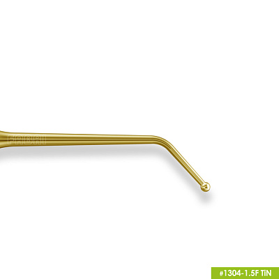 1304-1,5F TiN Удлиненная узкая гладилка с штопфером-шариком Ø1.5mm. Эргономичная ручка Ø10mm. Покрытие Gold