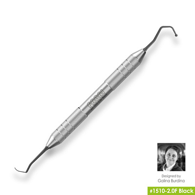 1510-2,0F Black Дистальная штопфер-гладилка с дополнительными изгибами. Штопфер-шарик Ø2.0mm  Эргономичная ручка Ø10mm. Покрытие Black