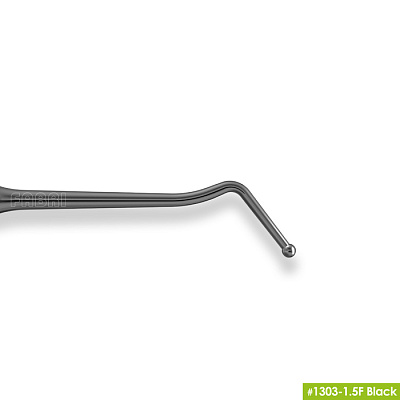 1303-1,5F Black Узкая гладилка с двухугловым штопфером-шариком Ø1.5mm. Эргономичная ручка Ø10mm. Покрытие Black