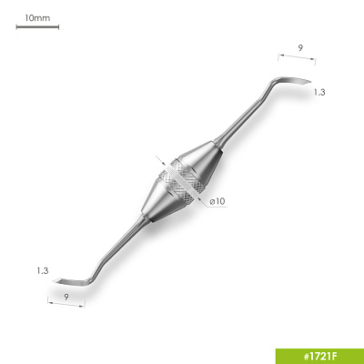 1721F Триммер десневого края (эмалевый нож) - дистальный. Эргономичная ручка Ø10mm