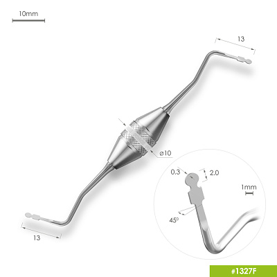 1327F Укладчик ретракционной нити (Пакер) Ø2mm c мерной прорезью. Эргономичная ручка Ø10mm