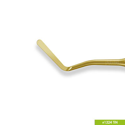 1324 TiN Удлиненная средняя гладилка с обратноконусовидным штопфером Ø2mm. Ручка Ø6mm. Покрытие Gold