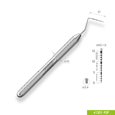 1301-92F Пародонтологический мерный зонд. Шкала UNC-15. Эргономичная ручка Ø10мм