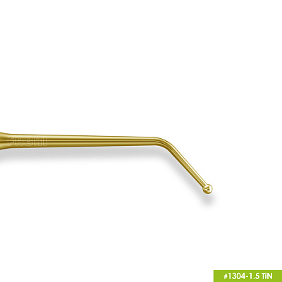 1304-1,5 TiN Удлиненная узкая гладилка с штопфером-шариком Ø1.5mm. Ручка Ø6mm. Покрытие Gold
