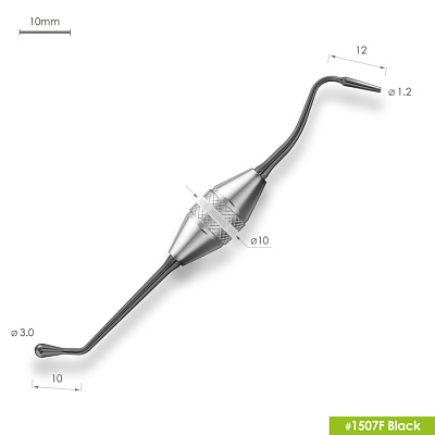 1507F Black Двухсторонний штопфер-конденсатор. Эргономичная ручка Ø10mm. Покрытие Black