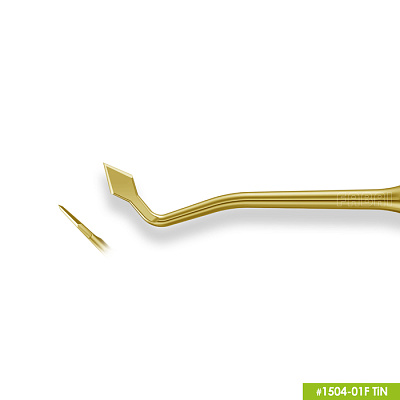 1504-01F TiN Инструмент для моделирования (карвер Мэхлюма). Эргономичная ручка Ø10mm. Покрытие Gold
