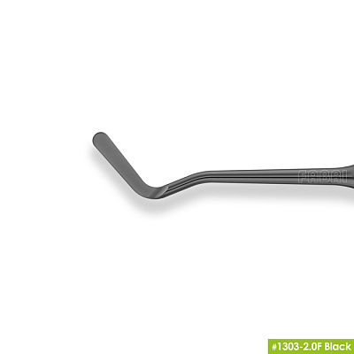 1303-2,0F Black Средняя гладилка с двухугловым штопфером-шариком Ø2.0mm. Эргономичная ручка Ø10mm. Покрытие Black