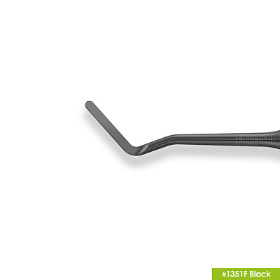 1351F Black Удлиненная малая двухсторонняя гладилка - пакер. Эргономичная ручка Ø10mm. Покрытие Black