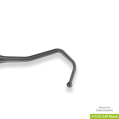 1510-2,0F Black Дистальная штопфер-гладилка с дополнительными изгибами. Штопфер-шарик Ø2.0mm  Эргономичная ручка Ø10mm. Покрытие Black