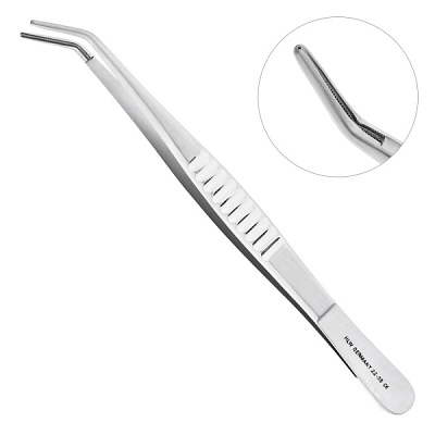 22-35* Пинцет атравматичный изогнутый De Bakey, 15 см